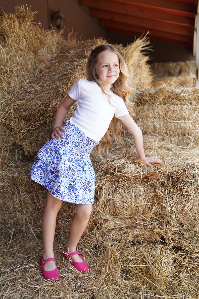 RACHEL SKIRT BLUE FLOWERS