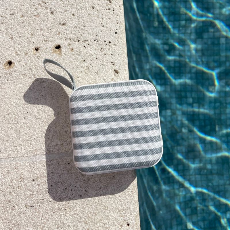 Portable Travel Speaker The Vacay Olive Stripe 